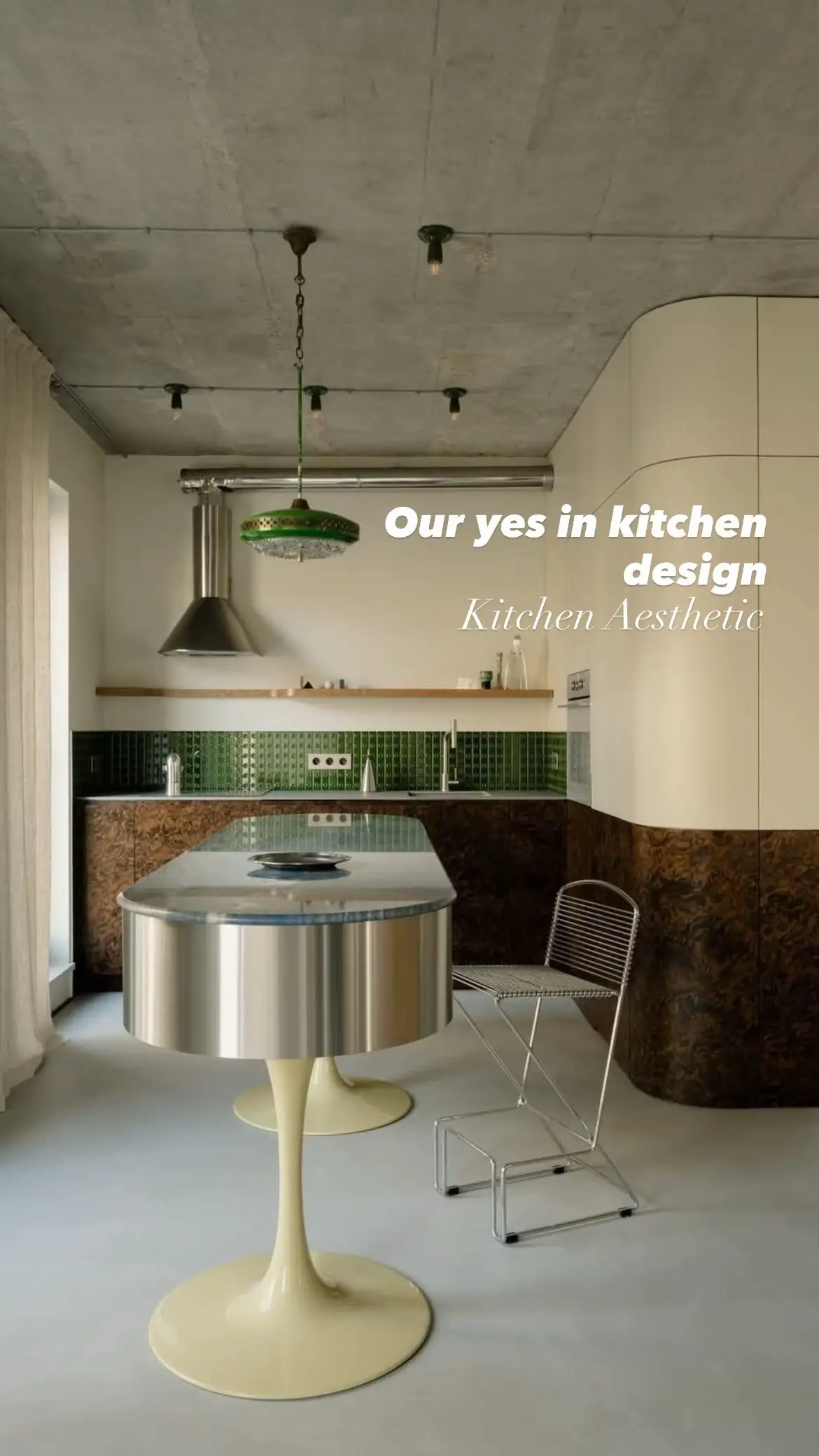 Inspired by the past, designed for now. Muted color palettes and playful curves create a space that feels both nostalgic and new. #kitchen #interiordesign #fyp #retro #Home 