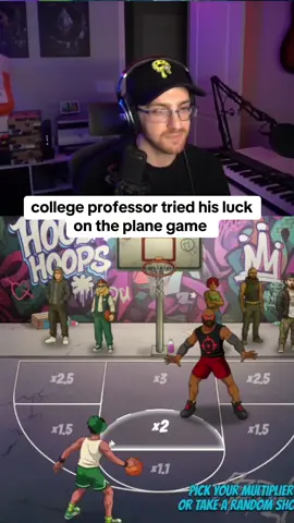 college professor tried his luck on the plane game #basketball #kickstreaming 