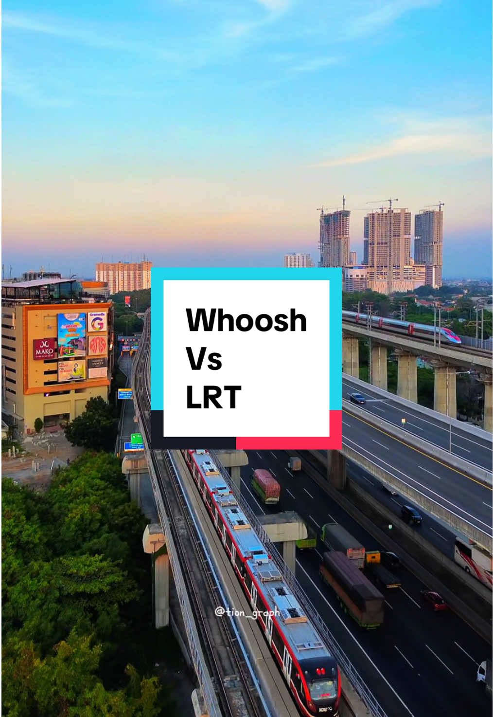 Moment balapan kereta cepat whoosh vs kereta LRT 😍🚅🚇 @Whoosh @LRT Jabodebek  *Footage dilokasi yang sama: 7 nov 2025 + 16 jul 2024 (reupload)  #keretacepatjakartabandung #kcicjakartabandung #whoosh #lrtjabodebek #dronevideo 