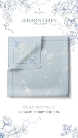 ผ้าคลุมฮิญาบชีฟองพิมพ์ลาย เนื้อผ้าใส่สบาย ทิ้งตัวสวย ลายvายดี Dusty blue หลาสองยังมีนะคะ หลาสามหมดจ้า #ฮิญาบ #ผ้าคลุมชีฟอง #ผ้าคลุมสามเหลี่ยม #ฮิญาบฌมีส 