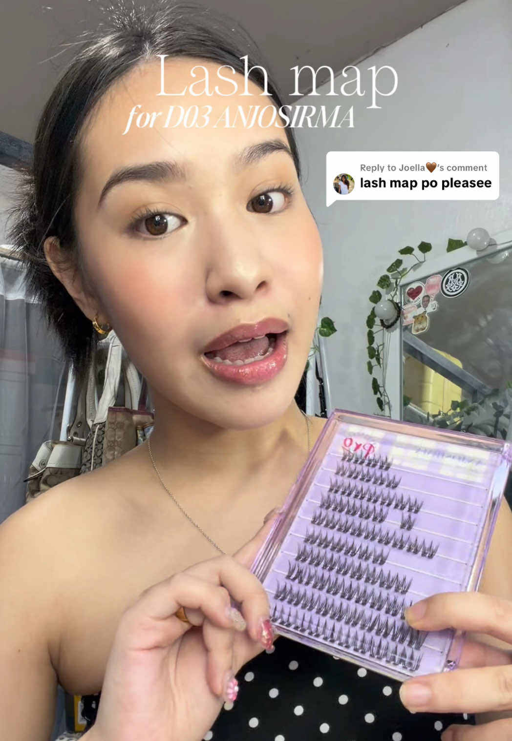 Replying to @Joella🤎 here you go loves! Lash map for ANJOSIRMA glue-free lashes 💕