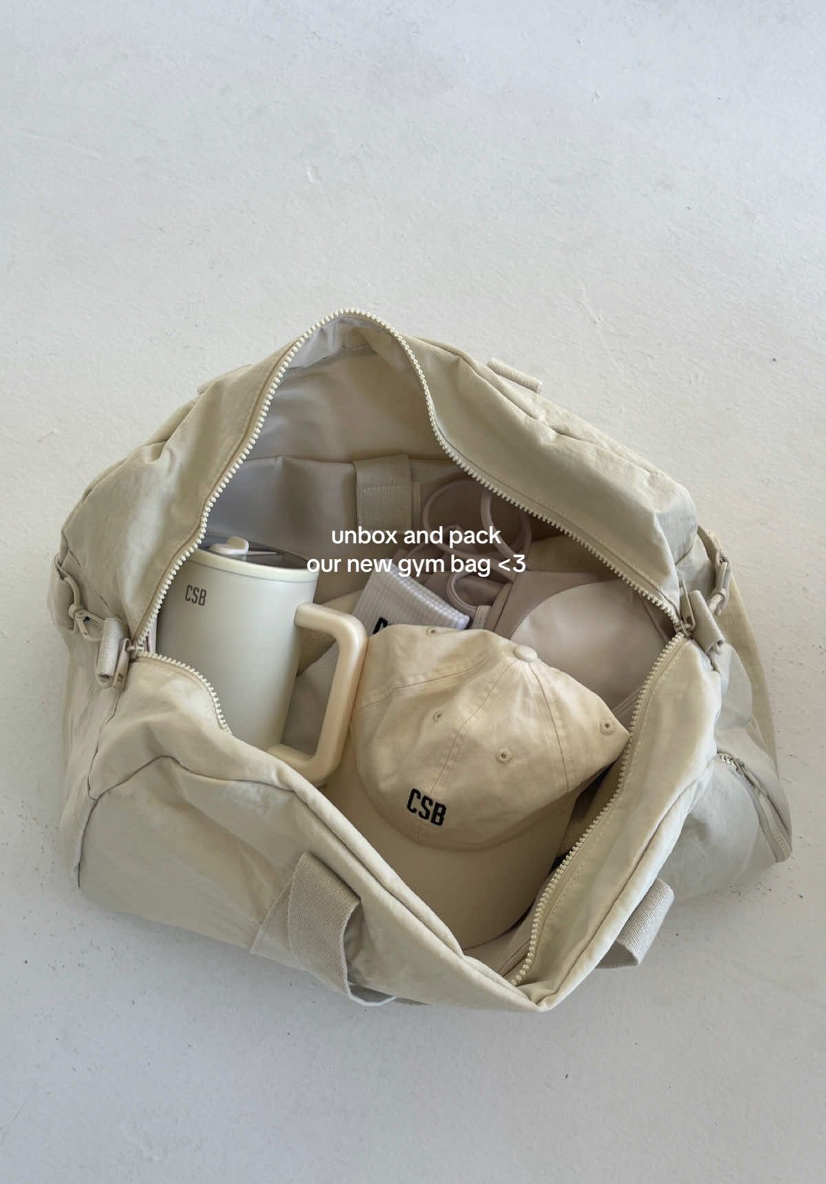new vanilla gym bag coming soon 🍨 #csb #cropshopboutique 