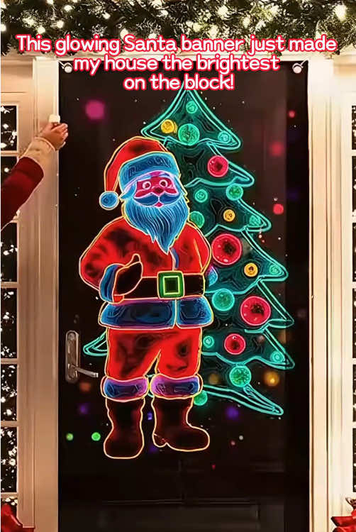 Tired of the same old decorations? This Fluorescent Christmas Door Cover glows brightly under UV light — Santa literally lights up your porch with holiday magic! It’s super easy to hang, reusable, and instantly turns your doorway into a glowing Christmas wonderland.#tiktokshop #tik #tiktokshopblackfriday #tiktokmademebuyit 