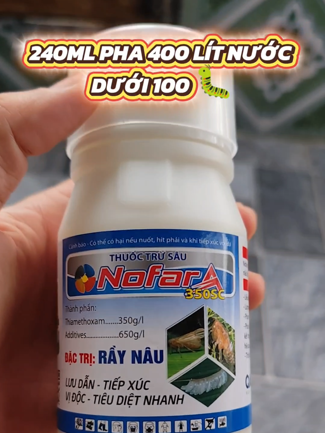 Dạng sữa SC không mùi, bám dính tốt, mát lá #vtnn94xanh #saubotri #nofara350sc #nofara 