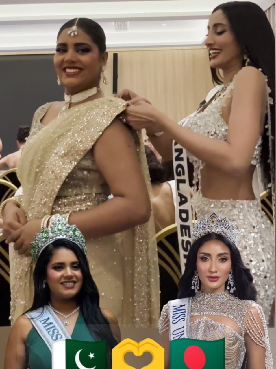 🇧🇩🫶🇵🇰 BangladeshxPakistan  @Tangia Zaman Methila is the sweetest Queen 💞🇧🇩  #missbangladesh #tangiazamanmethila #missuniversebangladesh #missuniversepakistan  #bangladesh 