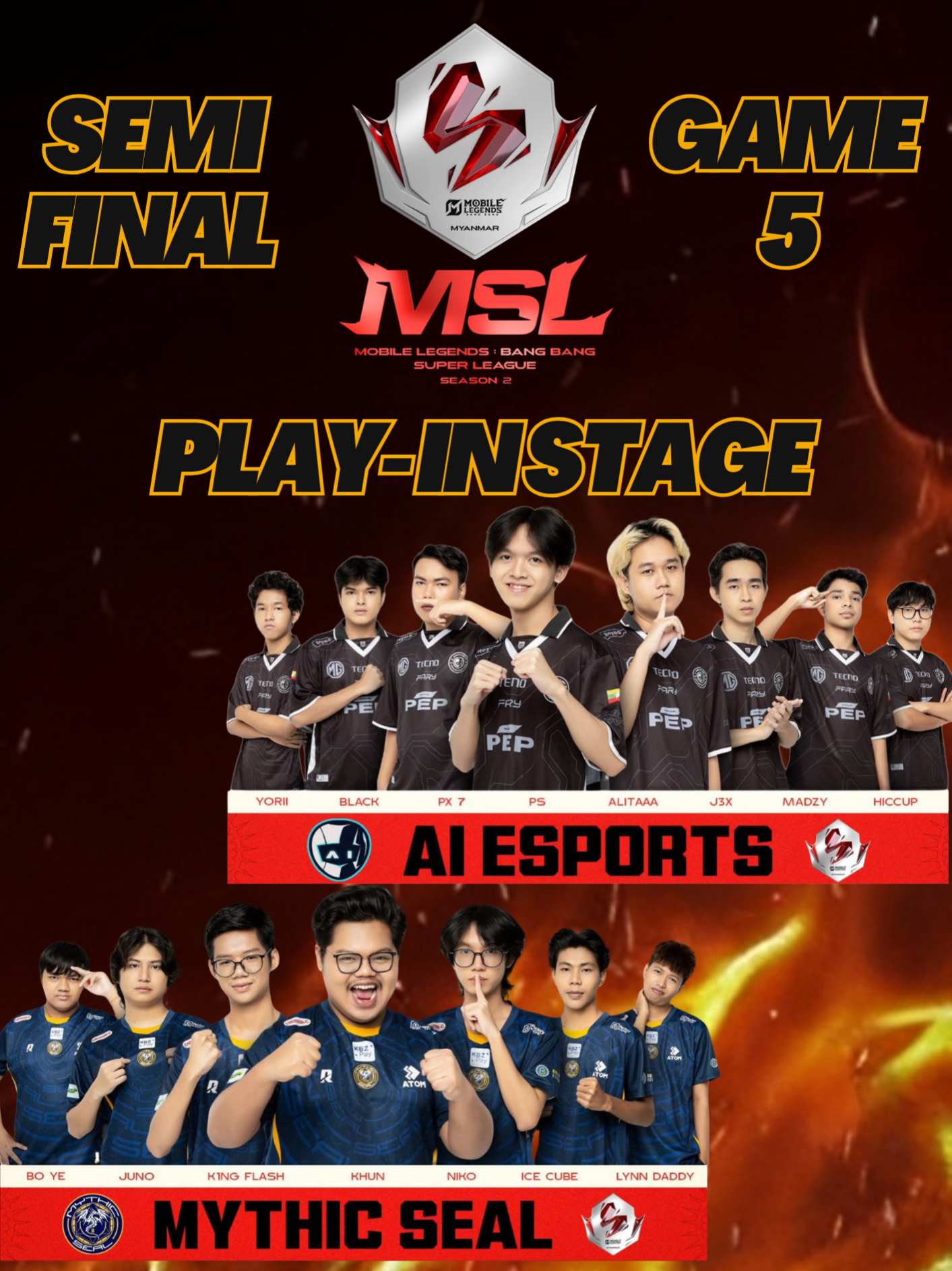 (Ai Esports vs Mythic Seal) MSL Myanmar Season 2 - Play In Stage (Semi Final) (Game 5) (BO-5) #ai #aiesport #mythicseal #myth #mlbb #mobilelegends #mslmyanmar2025 #season2 #playinstage #semifinal #game5 #gaming #fyp