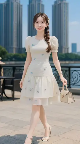 Đầm váy nữ voan hoa ngắn tay cổ tròn xinh xắn #vay #dam #damnu #thoitrang #xuhuong 