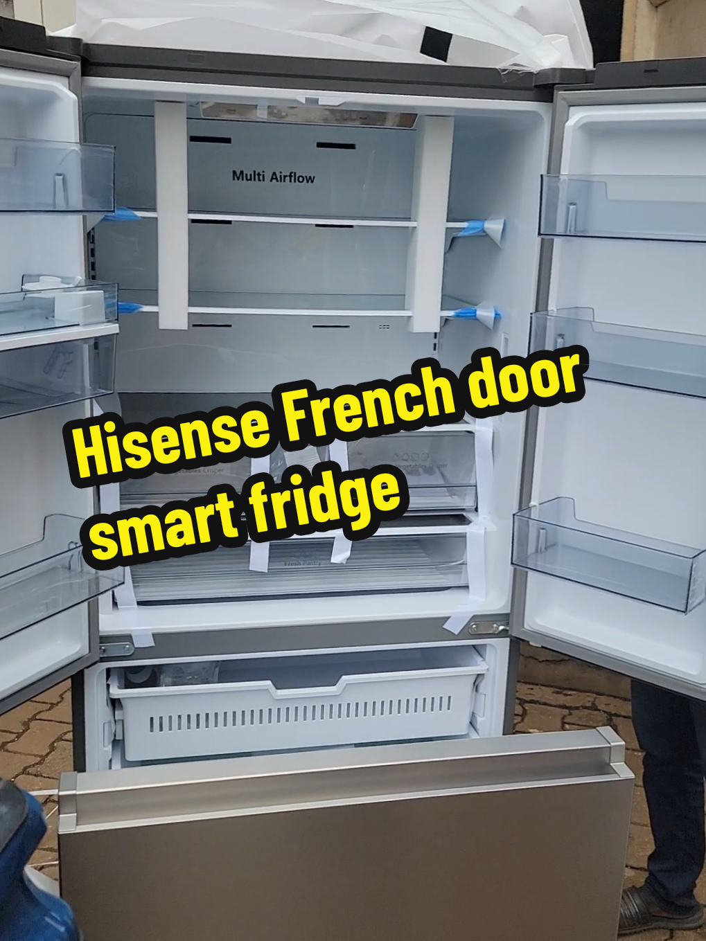 Hisense French door smart fridge with 820 liters capacity with the wifi connection system 3 doors the down is sliding with the water dispenser on top available on black Friday promotion from the main store of hisense kampala uganda  good price  #Hisense #foryou #kampala #promotion #uganda 