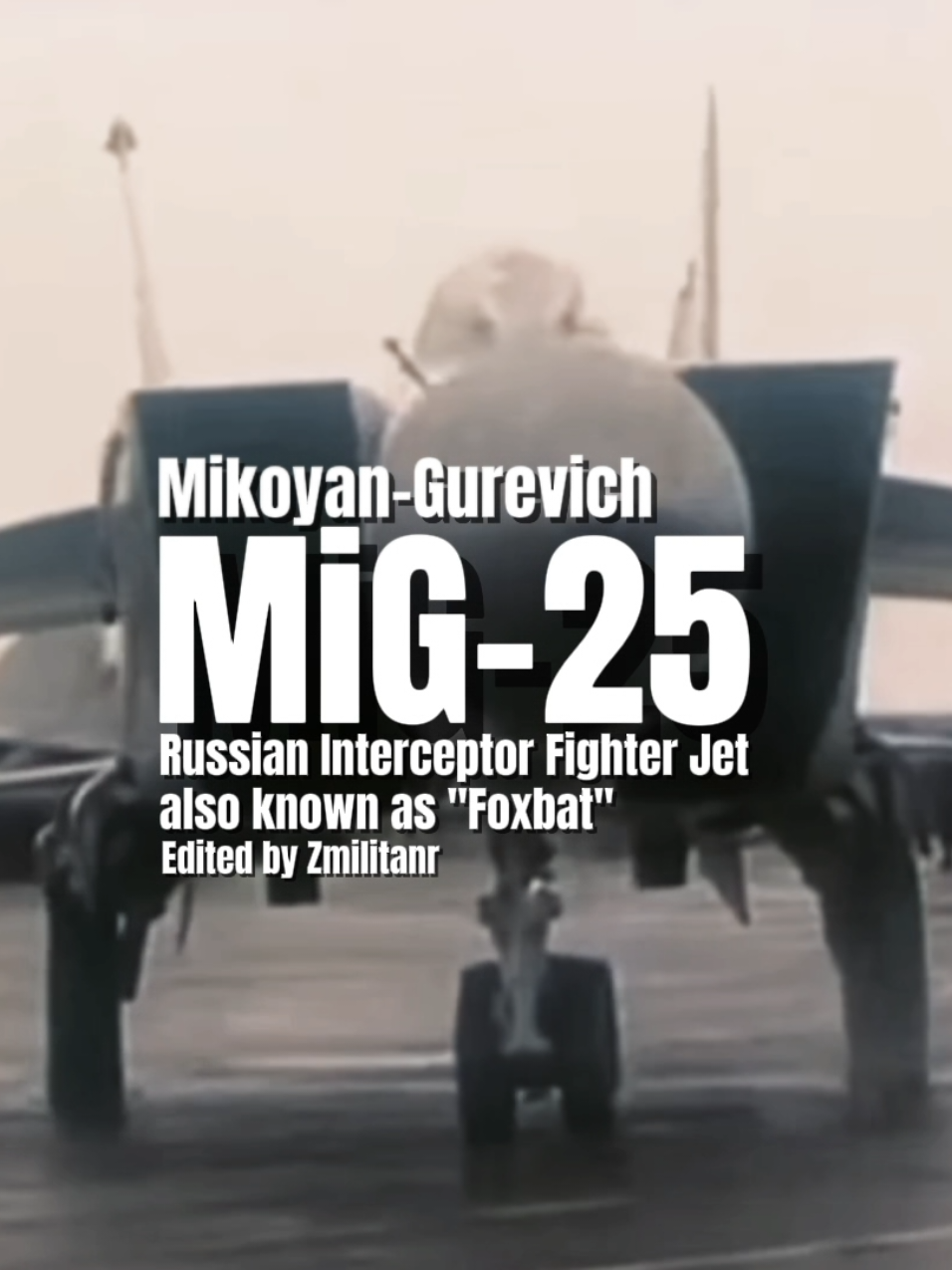 MiG-25 “Foxbat” – Soviet High-Speed Interceptor  Built in the 1960s by the Mikoyan design bureau, the MiG-25 was made to chase threats like the SR-71 and B-70. Powered by twin Tumansky R-15 turbojets, it could reach speeds over Mach 3  though usually limited to Mach 2.83 to avoid engine damage. Made mostly of stainless steel, it could soar above 20 km and carry powerful radar with long-range R-40 missiles. While not agile, the MiG-25 was a Cold War legend  a brutal machine built for speed and altitude supremacy. #mig25 #interceptor #jetfighter #militaryedit #fyp 