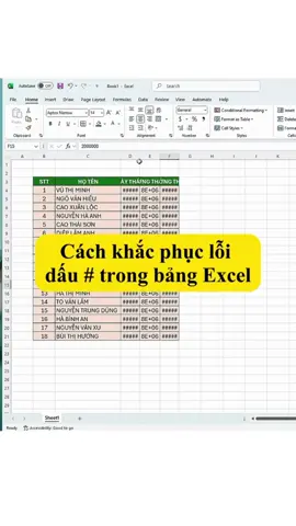 Khắc phục lỗi dấu # trong Excel #tinhocvanphong #Word #Excel #exceltips #sachtinhocvanphong