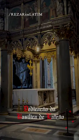 📅 9 de novembro,  Dedicação da Basílica de Latrão Hoje a Igreja celebra a Festa da Dedicação da Basílica de São João de Latrão, a catedral do Papa, e Mãe de todas as Igrejas do mundo. A Basílica de Latrão é o templo cristão mais antigo de Roma. Sua origem remonta ao tempo do imperador Constantino, que concedeu ao Papa um terreno para construção da Igreja. Durante séculos, foi ali que os Papas residiram, que se reuniram concílios importantes e onde se realizaram as celebrações mais solenes do ano litúrgico.  A dedicação da Basílica de Latrão é celebrada em toda a Igreja como sinal da unidade e da comunhão com o Papa, Bispo de Roma. #latimeclesiastico #rezaremlatim #latimliturgico #latim #dedicacaodelatrao   