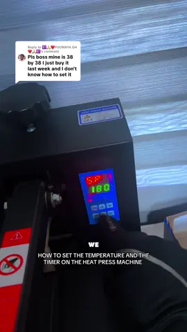 Replying to @☪️🙏❤️PUUMAYA GH❤️🙏☪️  HOW TO SET THE TEMPERATURE AND THE  TIMER ON THE HEAT PRESS MACHINE #heatpress #dtf #heatpressmachine #howto #xclusivekobb 