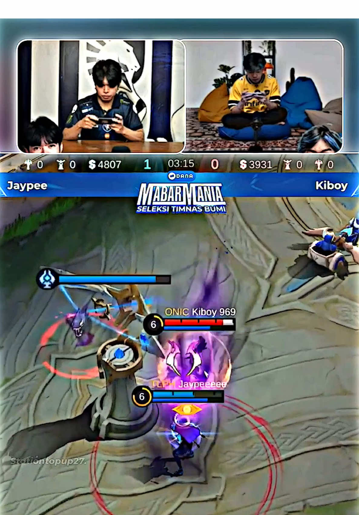 highlight • jaypee vs kiboy | by1 mabar mania seleksi timnas bumi• #tlphjaypee #onickiboy #dana #MLBB #fypツ  