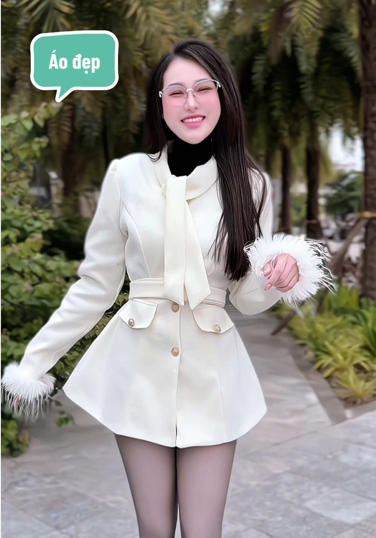 Áo dạ tay lông #thoitrangnu #aoda #aokhoac 