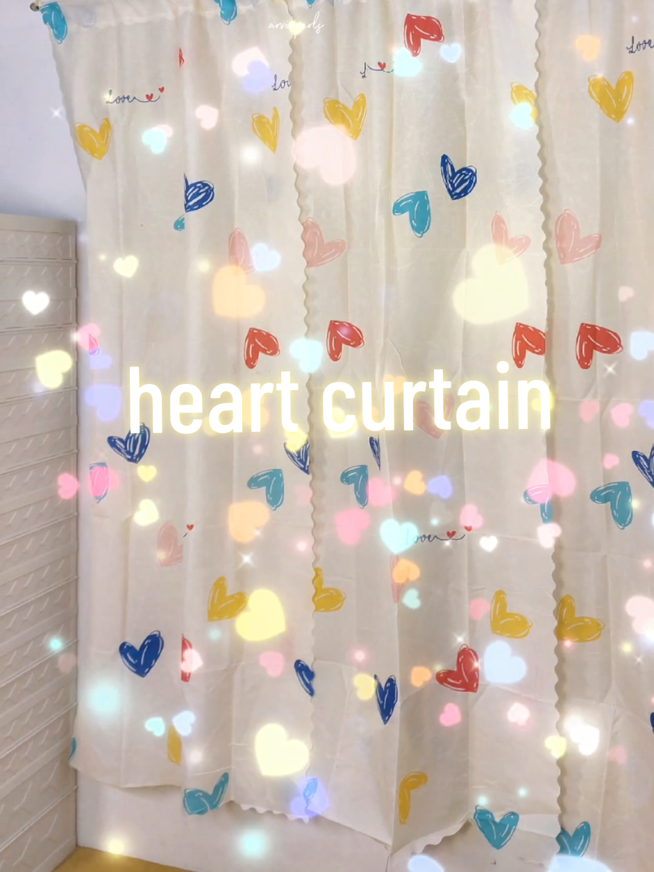 heart design curtain,  polyester cotton curtain