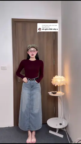 Trả lời @Luân Nguyễn4276 chân vây jean dài #fyp #trending #thoitrangnu #emphan #chanvaybodangdai 