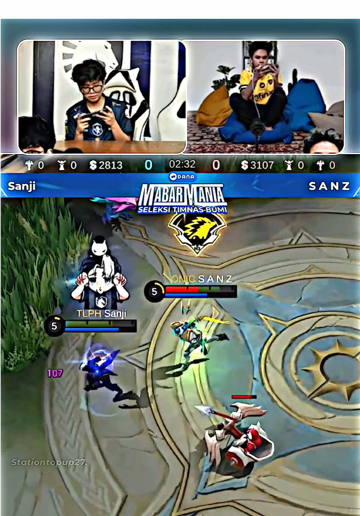 highlight • sanji vs sanz | by1 mabar mania seleksi timnas bumi• #tlphsanji #onicsanz #dana #MLBB #fypツ  