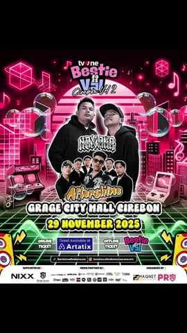 KONSER BESTIEVAL AKAN HADIR LAGI DI CIREBON DALAM RANGKA EVENT BESTIEVAL CIREBON VOL 2 MENGHADIRKAN PERFORM : -NDXAKA -AFTERSHINE 🗓 29 NOVEMBER 2025 📍GRAGE CITY MALL  TIKET BISA KALIAN BELI DI BIO @artatix DAN @bestievalindonesia  see you Cirebon see you @officialndxaka  see you @aftershineofficial  #konserndx #ndxaka #aftershine #cirebon #ambyar 