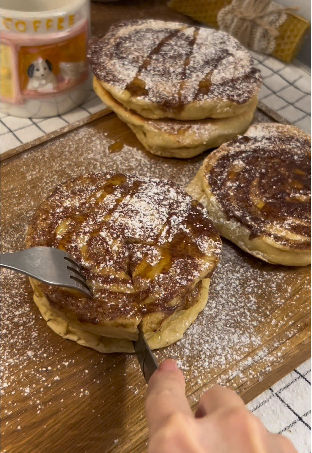 It was a really nice experience making cinnamon roll pancakes, despite a few minor issues 😅 #tanyasfoodmap #FoodTok #cinnamon #pancakes 