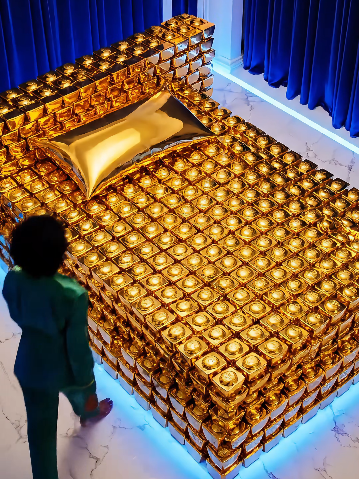 🥇 Gold Ingots Bed — Relaxing and Luxurious ASMR 😍#asmr #relaxing #asmrvideo #asmrsounds #asmrtiktoks #relaxingsounds #sleep