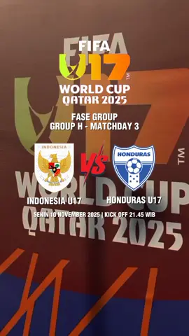 Jadwal pertandingan Piala dunia U-17 Qatar Group H pertandingan ke 3 Indonesia vz Honduras #timnasindonesia #timnasu17 #honduras #pialaduniau17 #fypシ゚ 