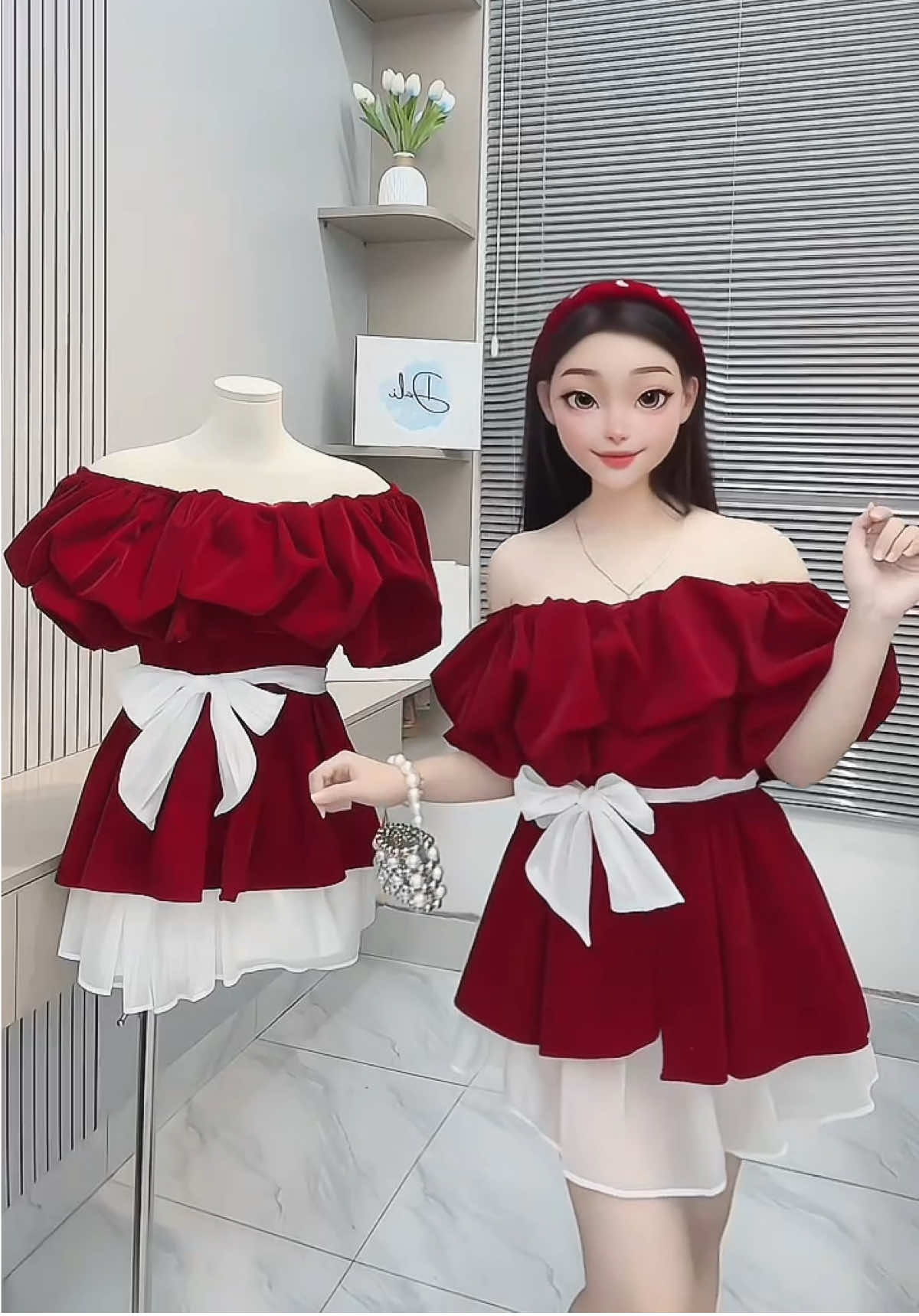 Outfit đi chụp ảnh Noel này mấy nàng chấm điểm giùm em với ạaaaa 🫶🎄🎀 #noel #review #fyp #xuhuongtiktok #thoitrangnu 