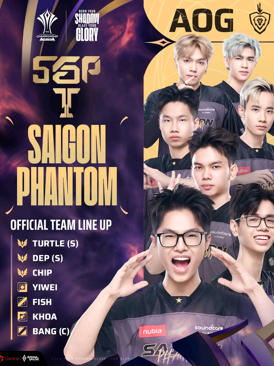 Đội hình thi đấu của đội tuyển Saigon Phantom tại AIC 2025 ... #AIC2025 #saigonphantom #vanheoxinh #vhx 