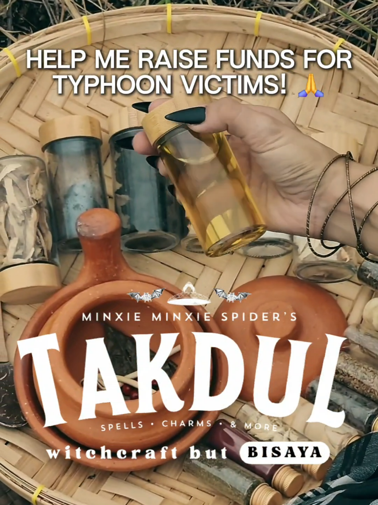 CURIOUS ABOUT VISAYAN SPELLS? VISIT TAKDUL!  🌒🌕🌘 A portion of sales will be donated to typhoon victims 🙏  I'm expecting nga gamay pa ku'g halin kay dili tanan makauyun sa akung mga hilig pero bahala na basta kinasing-kasing ug makatabang sa mga naglisud karun 🙏 If you're supernaturally inclined and have been meaning to return to your Filipino roots in the craft but don't know where to start, Takdul is for you! 🦇 Especially if you're Visayan 🫵 Takdul will be soft-launching at the Cebu Literary Festival this November 15 and 16 at Oakridge Pavilion, Mandaue City, Cebu! Takdul offers ingredients and amulets/talismans, complete with cultural info and instructions 🧙 As of now, we offer protection, cleansing, healing, and fortune spells. Years of visits to Siquijor for cultural immersions and research from historical records and academic papers led to this ✨ See you next weekend! Antique-style patadyong from @malongmaguindanaon Panubok scarf from Mommy Rita, wife of Datu Sandigan of the Panay Bukidnon Shot by @hoysharreh  #fyp #cebu #witchcraft #bisaya #witchtok
