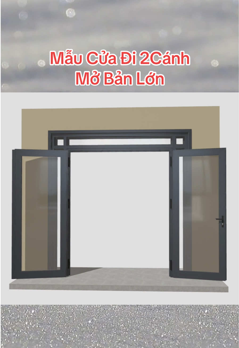 Mẫu Cửa Đi 2C Bản Lớn Mở Quay!#khangnam #khangnamdanang #vecuanhomkinh3D #ve3d #cuanhom 