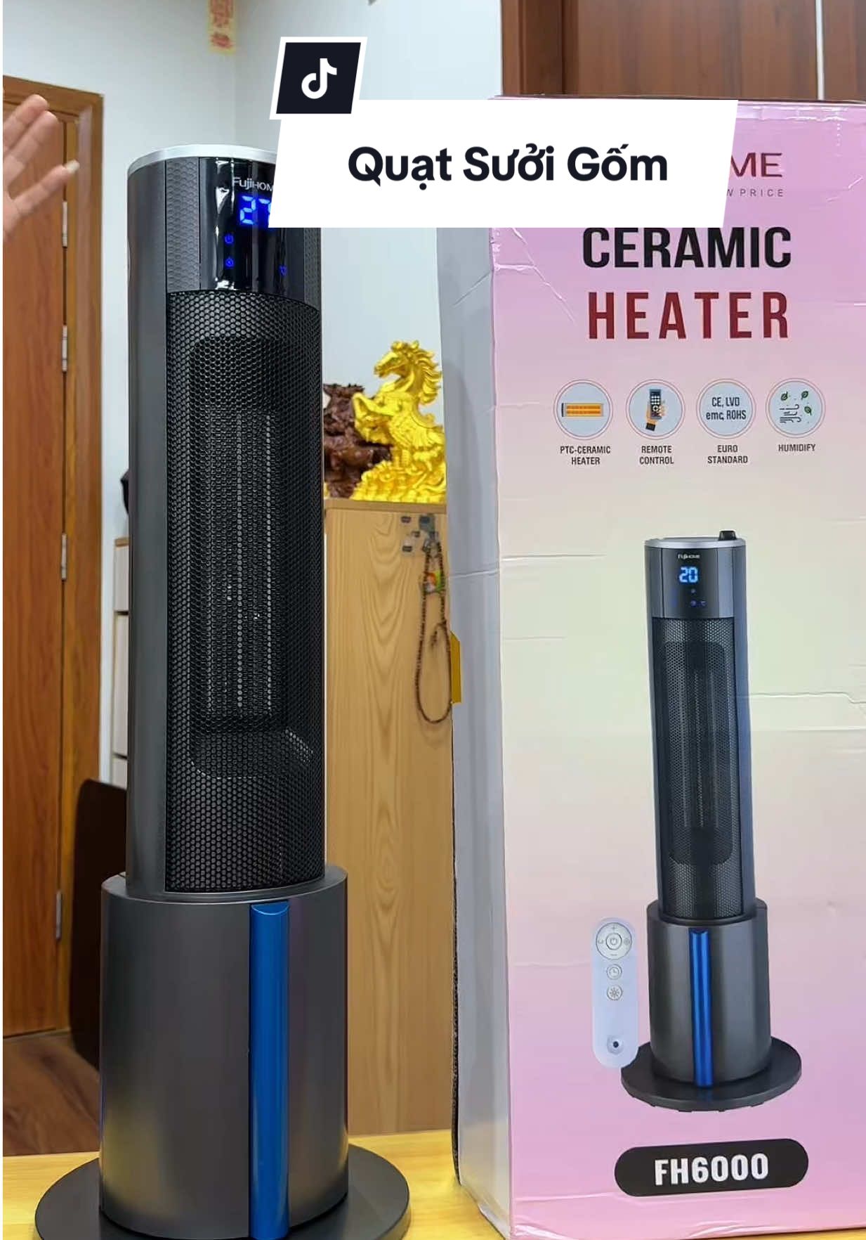 Máy Sưởi Gốm Làm Ấm Nhanh Tích hợp phun sương #haohomhinh #suoigom #quatsuoigom 