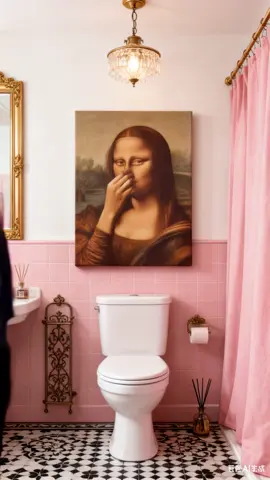 Piece Mimics Mona Lisa Bathroom Wall Art #tiktok #tiktokblackfriday #wallart #funny #decoration 