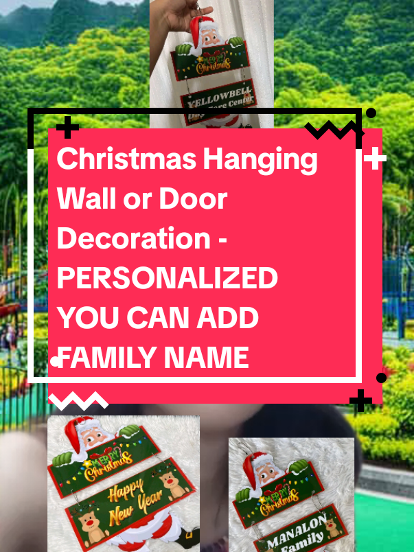 Christmas Hanging Wall or Door Decoration - PERSONALIZED YOU CAN ADD FAMILY NAME #christmasdecor #personalozed #family #fypspotted #affiliatemarketing 