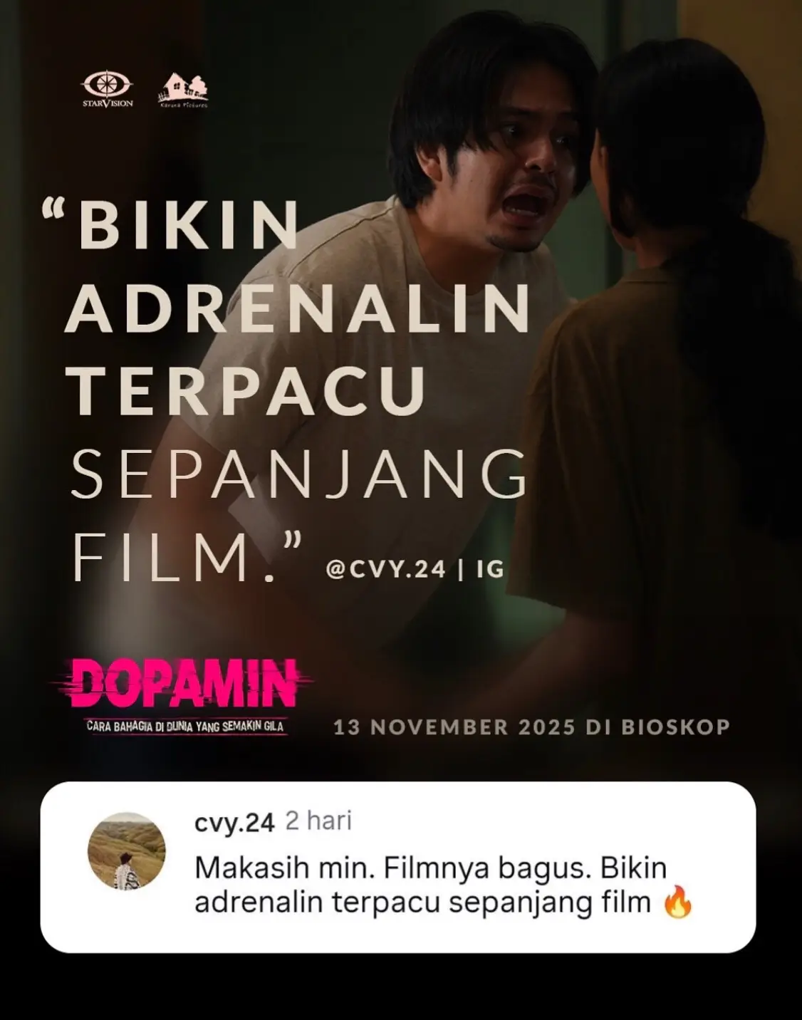 Kalian ga penasaran gitu? Yu buruan nonton di bioskop tanggal 13 November 2025!! #dopamin #filmdopamin #sheninacinnamon #anggayunanda #fyp 