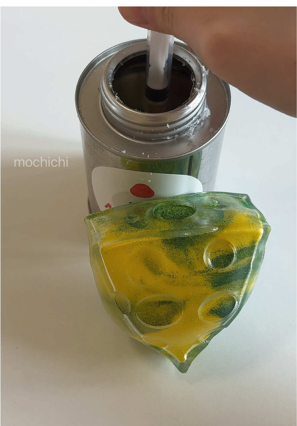 Moldy cheese 🧀 stress ball! Would you try it? 😳  #fyp #asmr #mochichi #stressball #toys #oddlysatisfying #StressRelief #fidgettoys #sensorytoy #antistress #satisfying #relaxing #handmade #sleephelp #stressball 