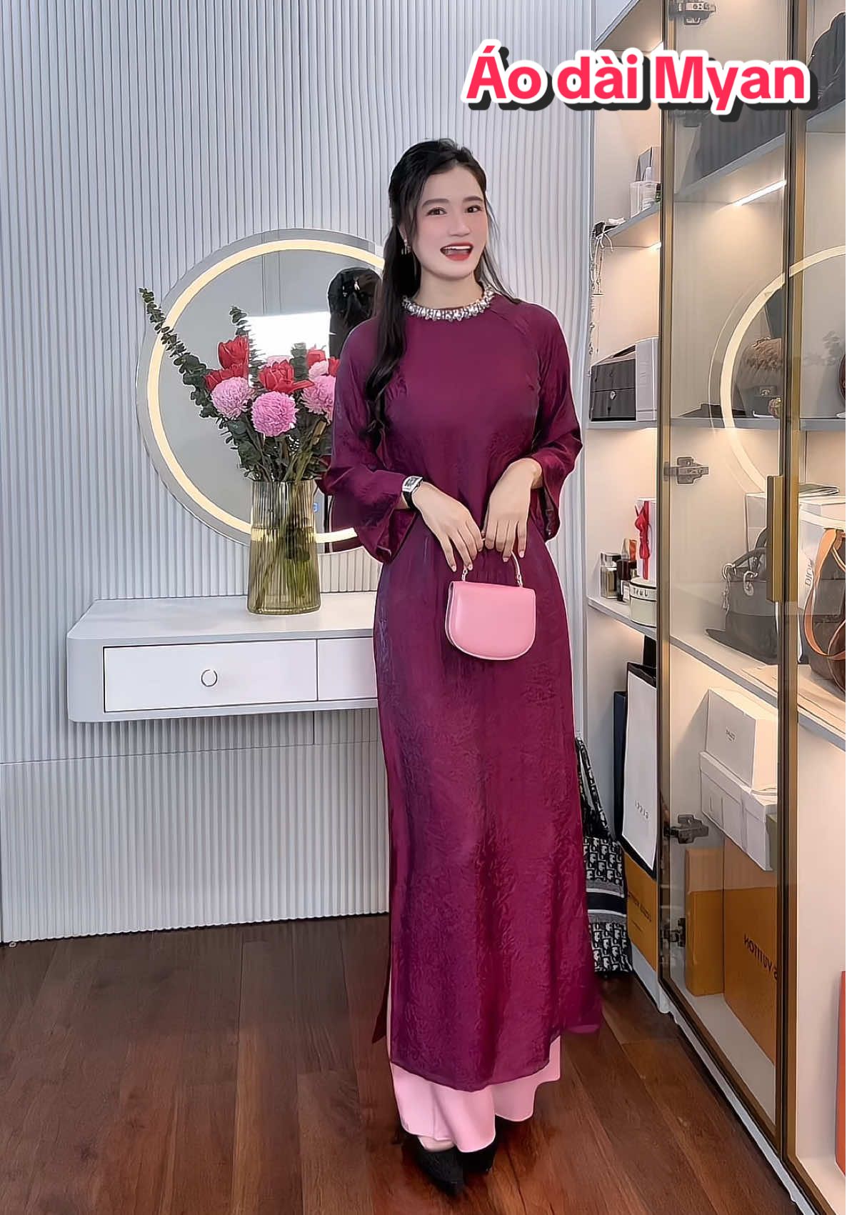 [SẴN HÀNG]Áo dài TƯỜNG XUÂN #aodai #aodaimyan #myanaodai #quynhchanhsa 