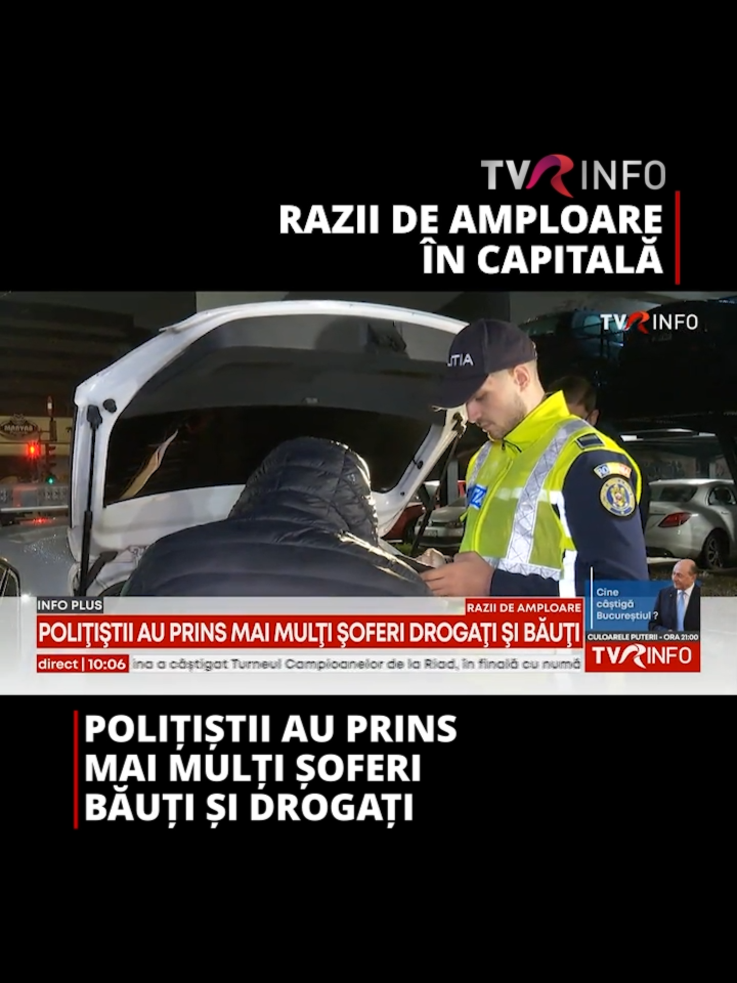 Acțiuni de amploare ale poliţiştilor de la Rutieră, azi-noapte în Capitală. Au fost organizate mai multe filtre în diferite zone ale Bucureștiului. Vizați au fost șoferii care s-au urcat băuți sau drogați la volan #news #tvrinfo #viralromania #foryoupage❤️❤️ #Romania #soferi #politia #razie #Bucuresti