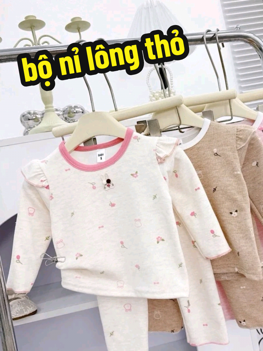 bộ nỉ lông thỏ mềm chp bé gái #foryou #boxinhchobe #bothudongchobe #bodaitaychobe #bochobegai 