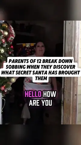 Parents of 12 break down sobbing when they discover what Secret Santa has brought them. #secretsanta #news #breaking #gift #christmas