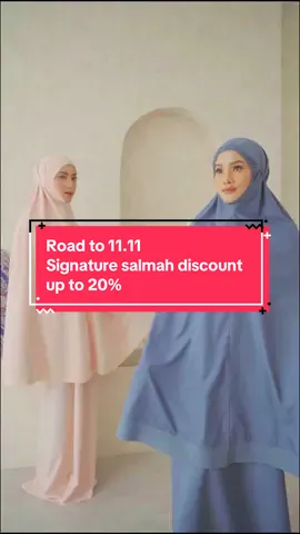 Mukena Signature Salmah menghadirkan keindahan motif Bungong Jeumpa dalam desain yang anggun dan eksklusif. Bahan premium yang adem dan nyaman menjadikannya pilihan sempurna untuk ibadah yang lebih khusyuk. Akan ada diskon special untuk Family SK di tanggal 11.11 Milikin sekarang juga! Melalui tiktok shop siti khadijah atau live streaming siti khadijah official🛍️ #MukenaSitiKhadijah #outerpieceforinnerpeace #FamilySK