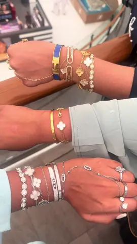 💫🌟☀️✨ #goldjewelry #silverjewellery #braceletstack #designerjewelry #girlythings 