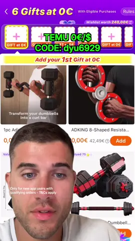 In order to become stronger and fitter you need to have certain fitness tools that make it easier for you - like the one mentioned in this video 💪🏼 I received product for basically 0€ and use them everyday! 🔍 Search for the code dyu6929 in the Temu app 🎁 Attention new app users with qualifying order: Get 3–10 gifts for €0 — T&Cs apply FREE shipping and 90-day FREE returns Little hack 😎 If you have placed an order before, you can become a new user simply by creating a new account on a different device For more tips follow @hakanathlete  #temu #temushopping #temufinds 