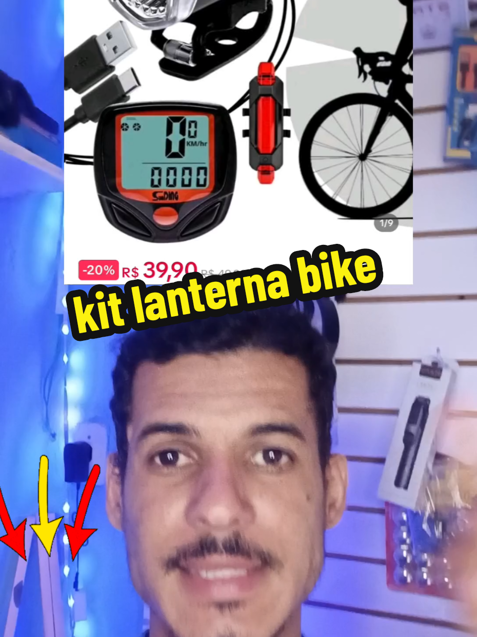 Kit Farol Lanterna Bike #eletronicos 