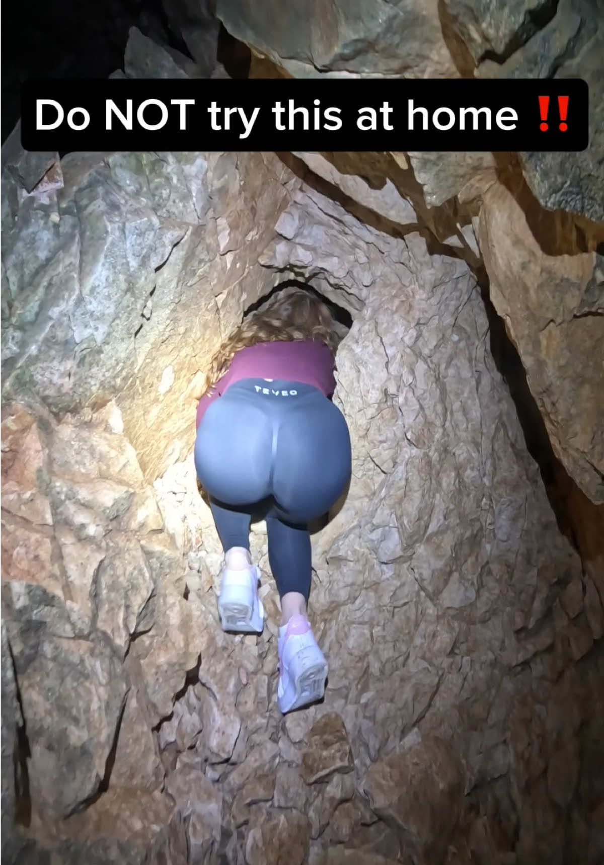 I found a Diamond in a Cave 🤯💀💎  #cave #exploring #couple 