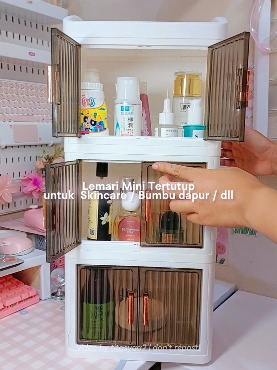 Lebih rapi, muat banyak, space luas✨️🫶 bahan plastik ringan tp kokoh, anti air, anti jamur l, anti rayap💖 #homedecor #lemarimini #rakbumbu #rakkosmetik #rakplastik 