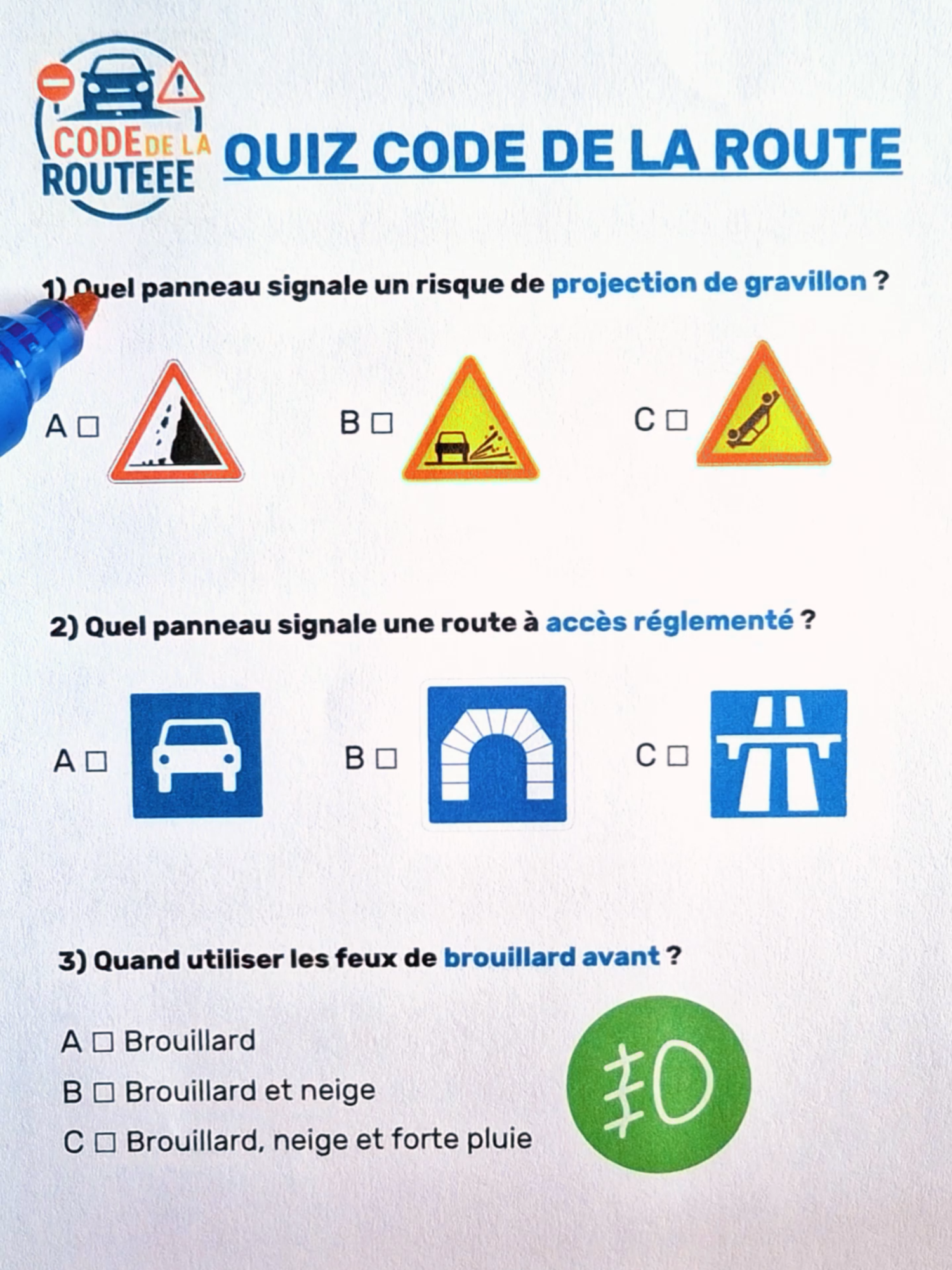 Révise ton code de la route ! Auras-tu 6 / 6 ? #codedelaroute #permisdeconduire #panneau #code #autoecole