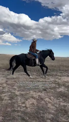 Well you probably own a house and stuff.. but at least I’m having fun 🤣 #cowgirl #cowboy #ranching #horsetraining #rodeo