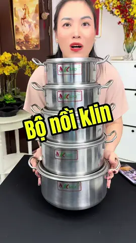 Bộ 5 nồi inox klins giá rẻ chất lượng #huemenhacua #giadung #giadungnhabep #bonoiinox #bonoiklins  