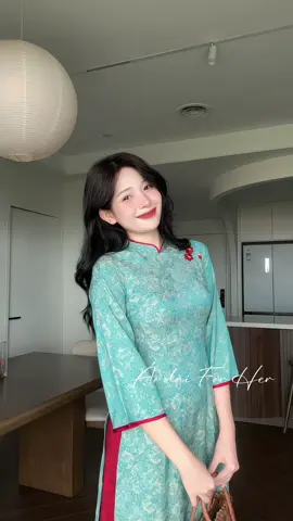 Áo dài Hồng Phúc xanh 💦💦 #aodaiforher #xuhuong #aodaimaydo #quatang20thag11 