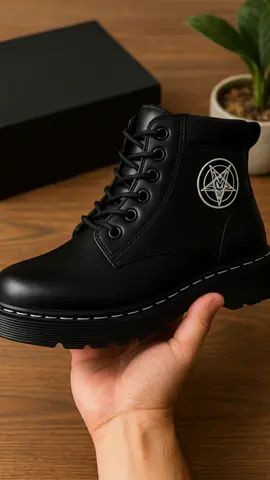 Sepatu Bukan Buat Semua Orang… Cuma Buat yang Berani Berbeda. #SepatuHitam #BootsHitam #StreetwearID #GayaHitam #DarkAesthetic          