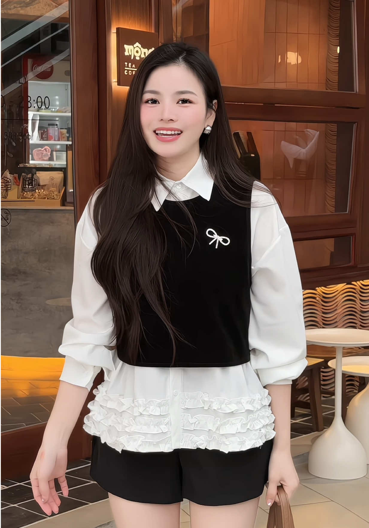 Áo Sơ Mi Tặng Kèm Gile Nhung Tag Nơ, Sơ mi , áo gile, set xinh #aosomi #sominu #aogile #setdoxinh #viral 